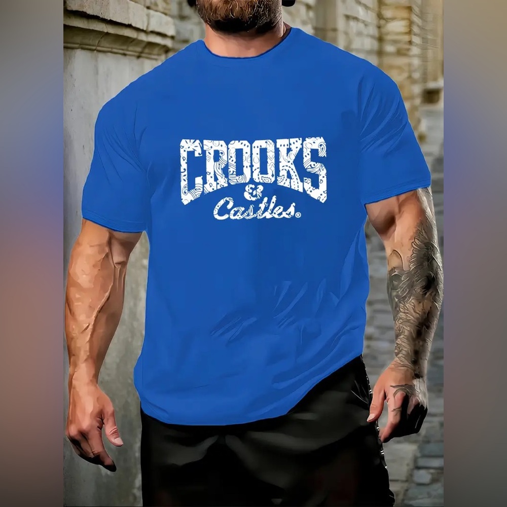 Crooks & Castles Bold Blue Graphic Tee